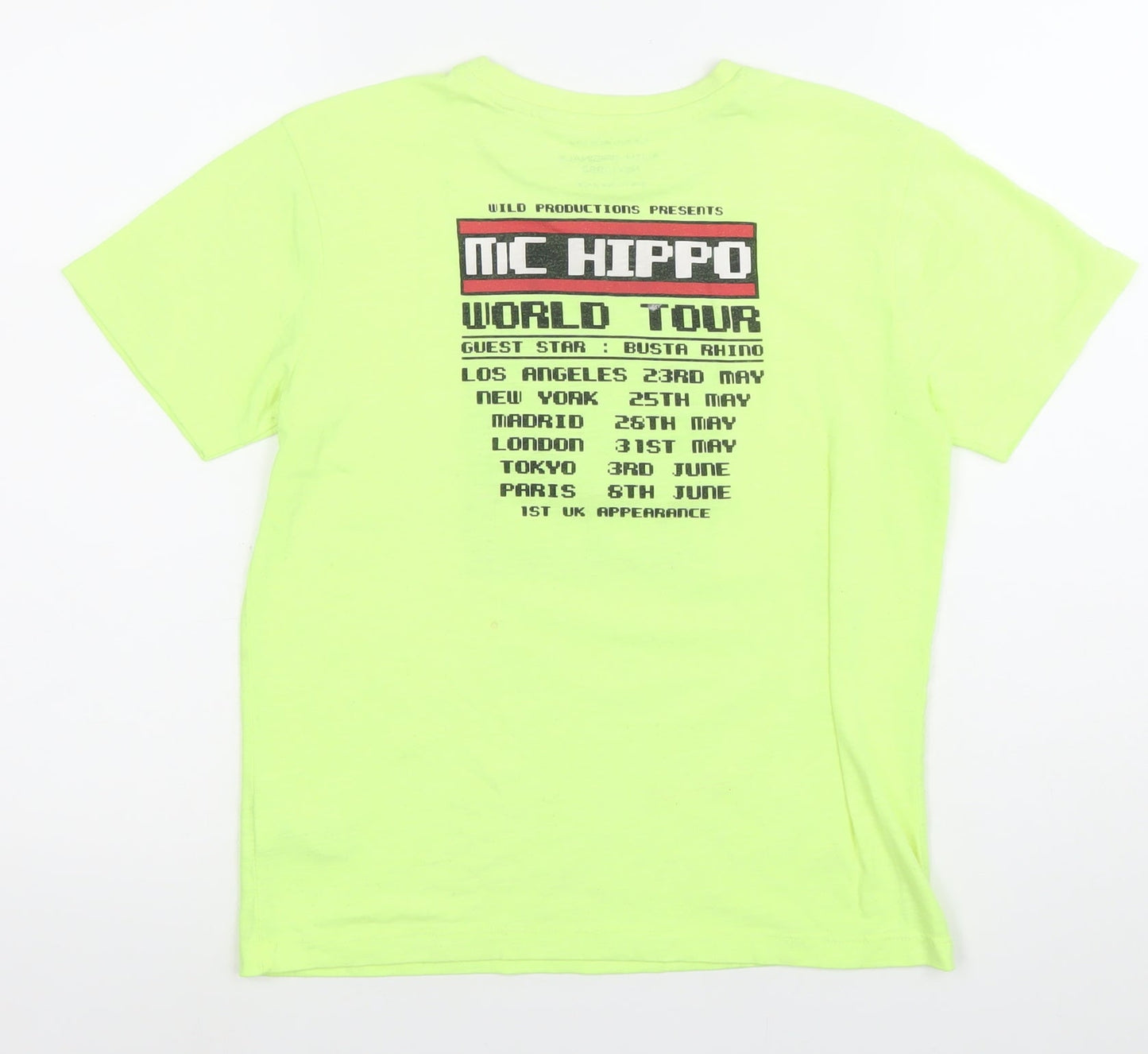 Next Boys Green Hip Hop Graphic T-Shirt Age 9 Years Short Sleeve Crew Neck