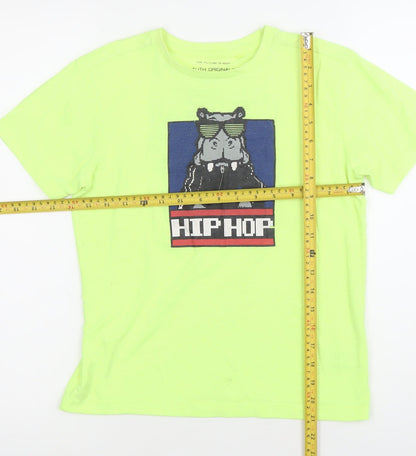 Next Boys Green Hip Hop Graphic T-Shirt Age 9 Years Short Sleeve Crew Neck