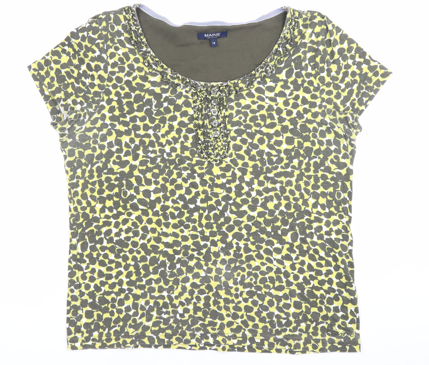 Maine New England Women’s Green Animal Print T-Shirt Size 18