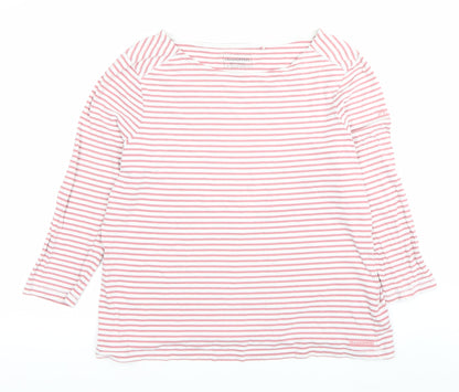 Craghoppers Womens Pink Striped 3/4 Sleeve Cotton T-Shirt Size 18
