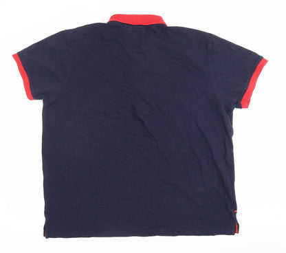 Luke 1977 Mens Blue Polo Shirt M Short Sleeve Cotton Casual