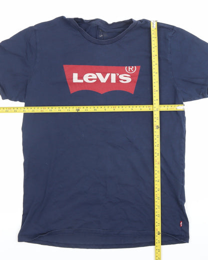 Levi's Men's Blue Medium Logo Graphic Cotton Crew Neck T-Shirt