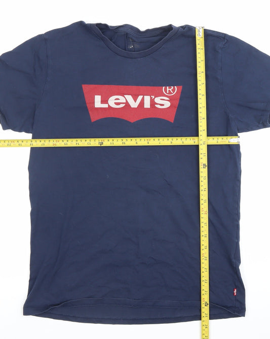 Levi's Men's Blue Medium Logo Graphic Cotton Crew Neck T-Shirt