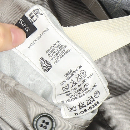 Jaeger Men’s Grey Pinstripe Wool Blazer Jacket 42R Classic Fit