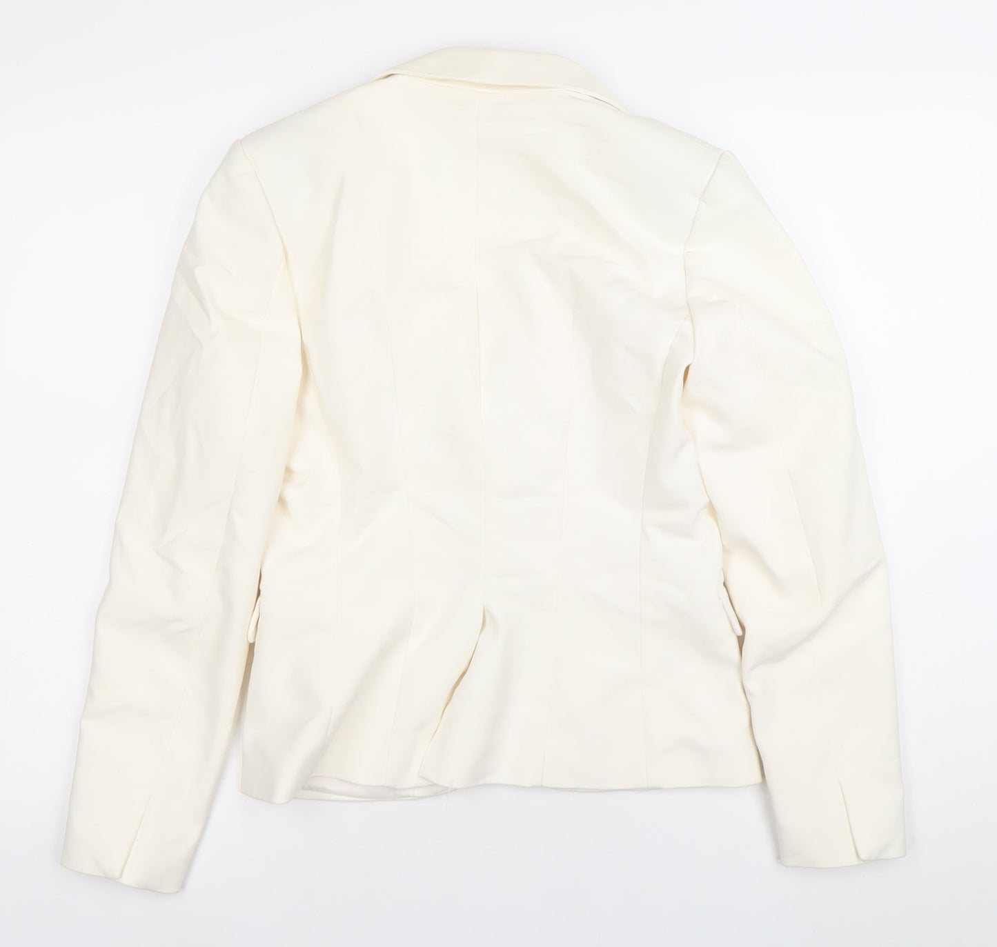 H&M Women’s Ivory Blazer Size 10 Regular Fit One Button Notch Lapel