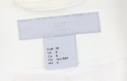 H&M Women’s Ivory Blazer Size 10 Regular Fit One Button Notch Lapel