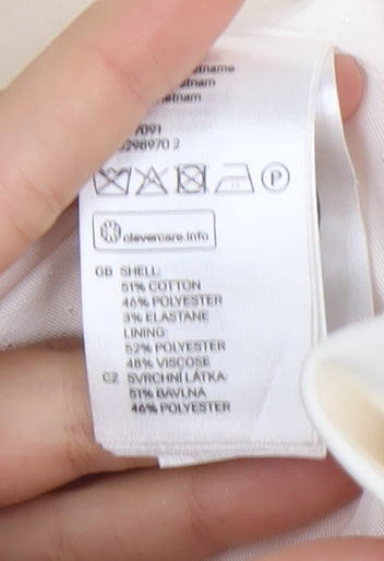 H&M Women’s Ivory Blazer Size 10 Regular Fit One Button Notch Lapel