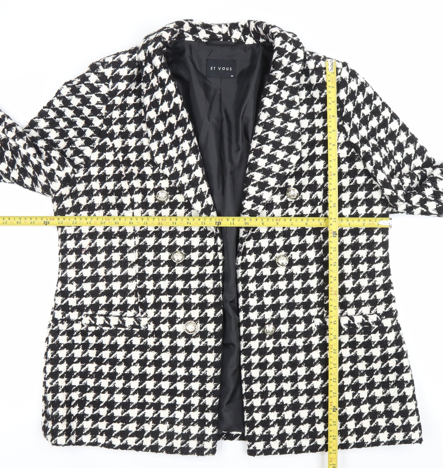Womens UK Size 20 ET VOUS Black Blazer