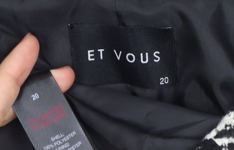 Womens UK Size 20 ET VOUS Black Blazer