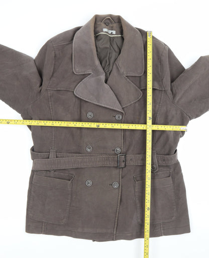 Marks and Spencer Women’s Brown Cotton Blend Pea Coat Size 22