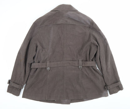 Marks and Spencer Women’s Brown Cotton Blend Pea Coat Size 22