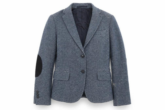 GANT Womens Blue Wool Herringbone Blazer Jacket Size 8