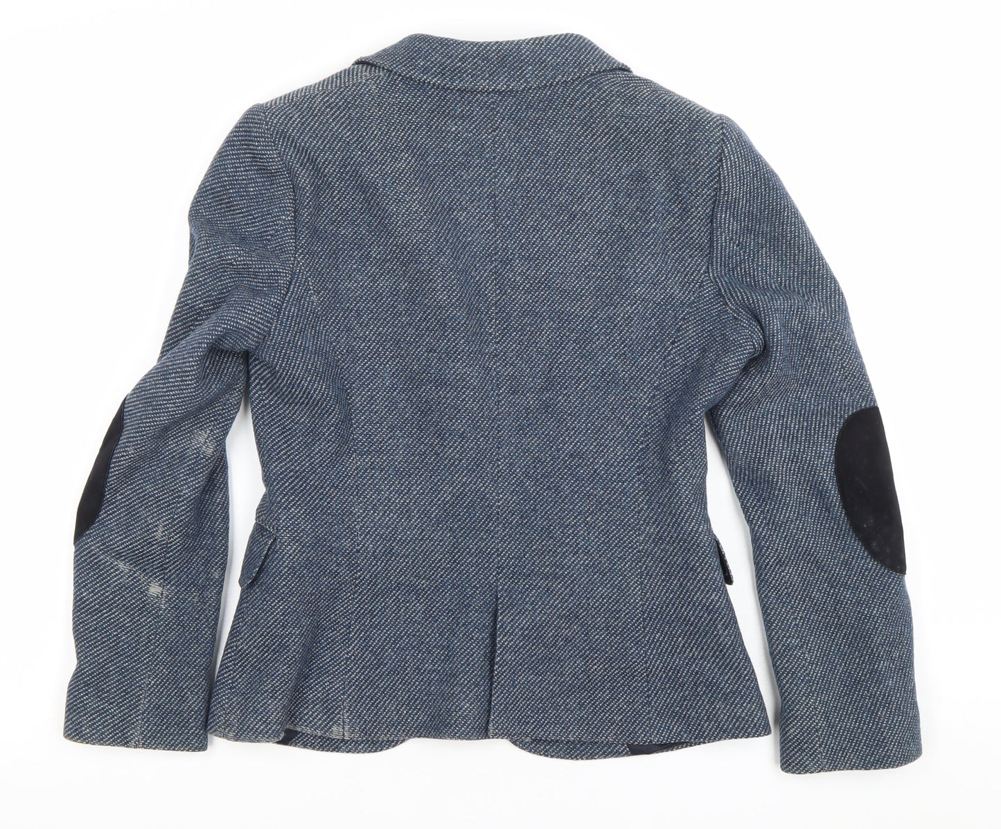 GANT Womens Blue Wool Herringbone Blazer Jacket Size 8