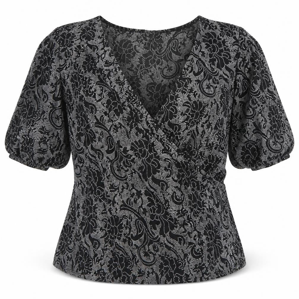 Womens UK Size 18 EAST Black Wrap Blouse