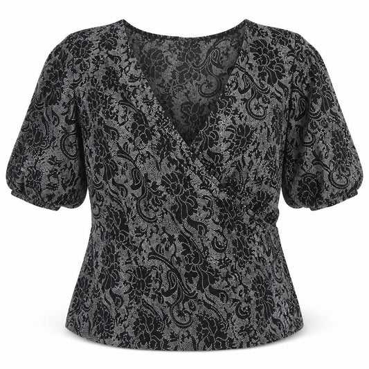 Womens UK Size 18 EAST Black Wrap Blouse