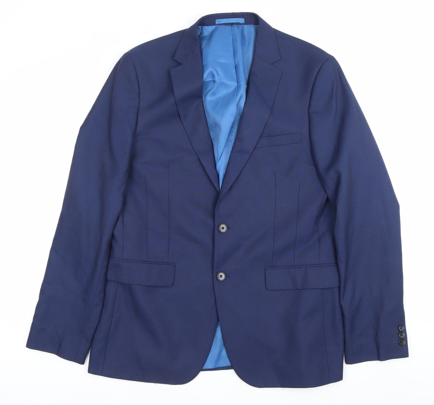 Mens UK Size 42 Moss London Regular Blue Suit Jacket