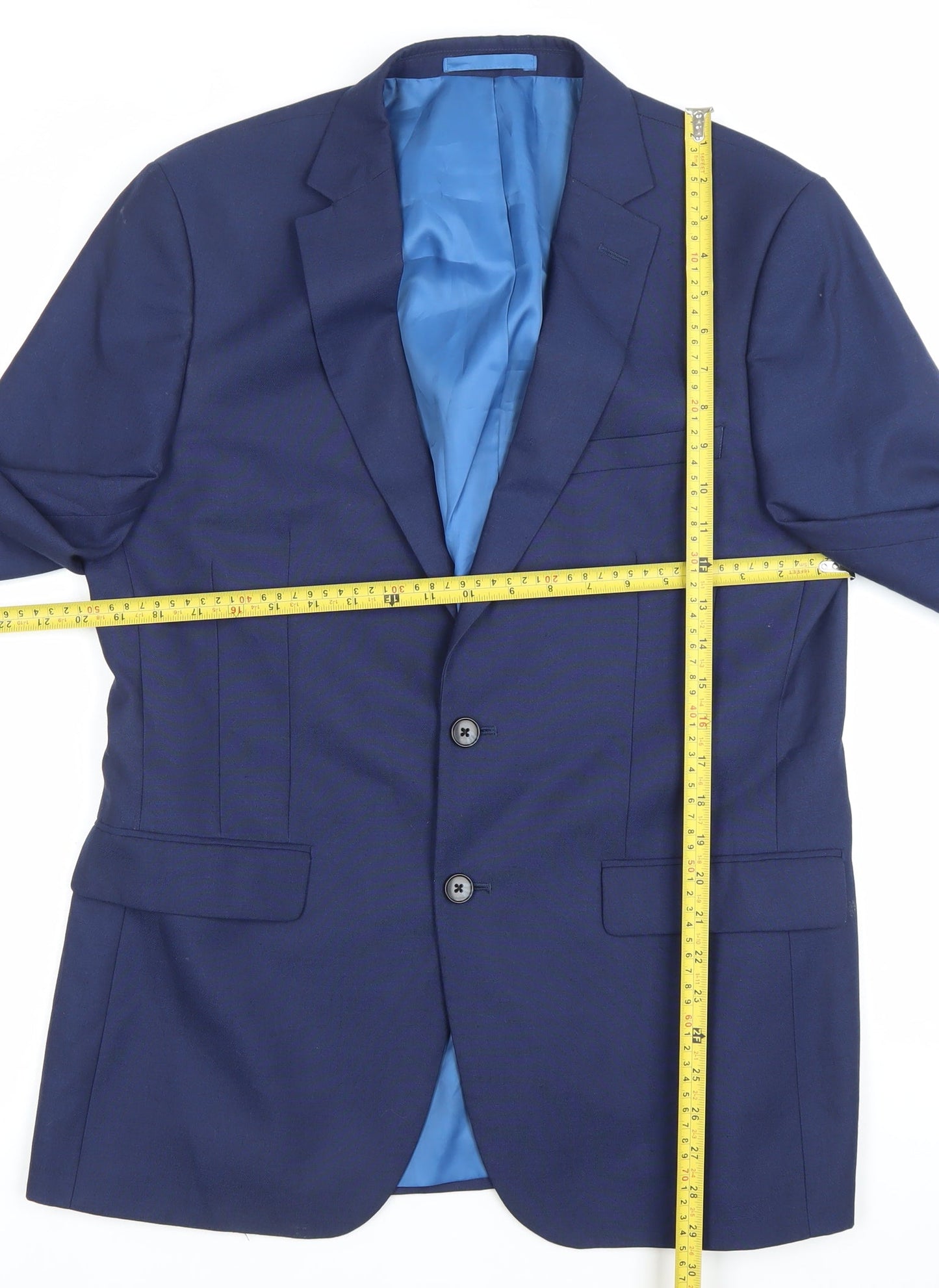 Mens UK Size 42 Moss London Regular Blue Suit Jacket