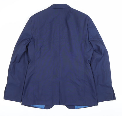 Mens UK Size 42 Moss London Regular Blue Suit Jacket