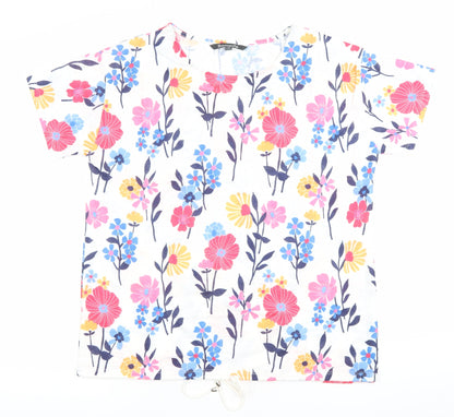 Bonmarche Womens Multicoloured Floral T-Shirt Size 12 Short Sleeve