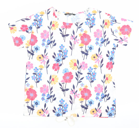 Bonmarche Womens Multicoloured Floral T-Shirt Size 12 Short Sleeve