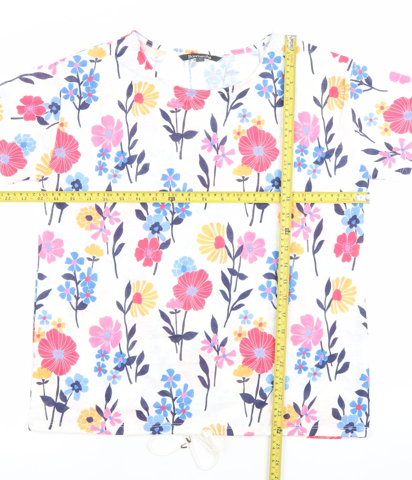 Bonmarche Womens Multicoloured Floral T-Shirt Size 12 Short Sleeve