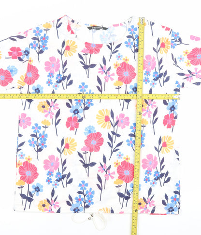 Bonmarche Womens Multicoloured Floral T-Shirt Size 12 Short Sleeve