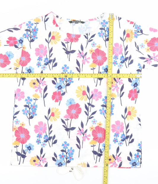 Bonmarche Womens Multicoloured Floral T-Shirt Size 12 Short Sleeve