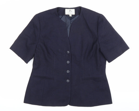 Paul Berman Women’s Blue Suit Jacket UK 14 Short Sleeve Workwear