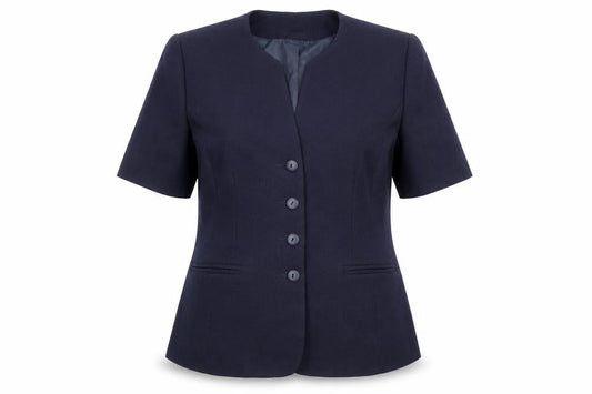 Paul Berman Women’s Blue Suit Jacket UK 14 Short Sleeve Workwear