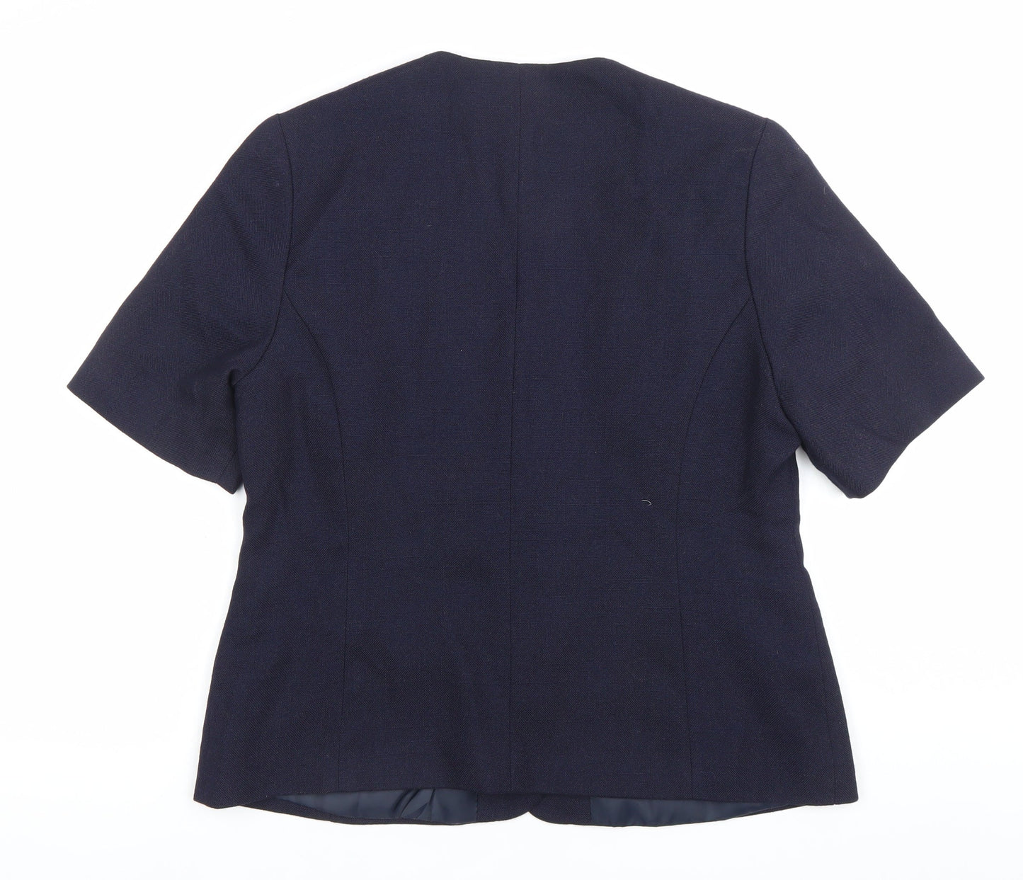 Paul Berman Women’s Blue Suit Jacket UK 14 Short Sleeve Workwear