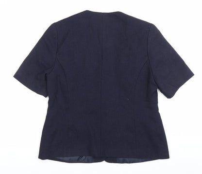 Paul Berman Women’s Blue Suit Jacket UK 14 Short Sleeve Workwear