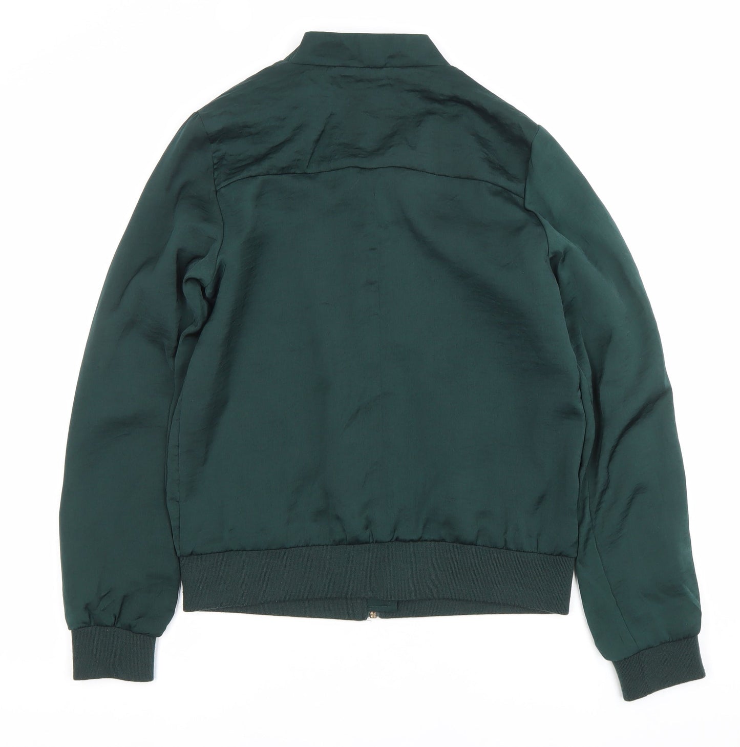 New Look Women’s Green Bomber Jacket Size 8 Full Zip Casual