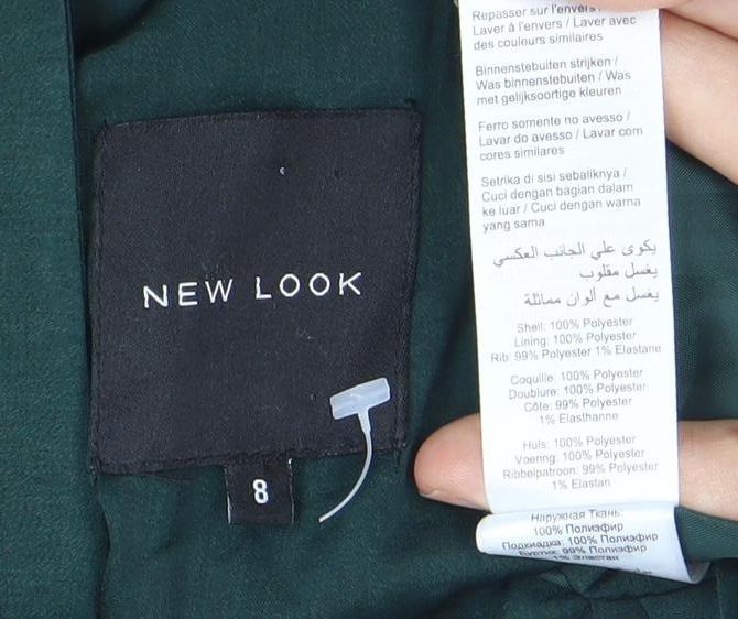 New Look Women’s Green Bomber Jacket Size 8 Full Zip Casual