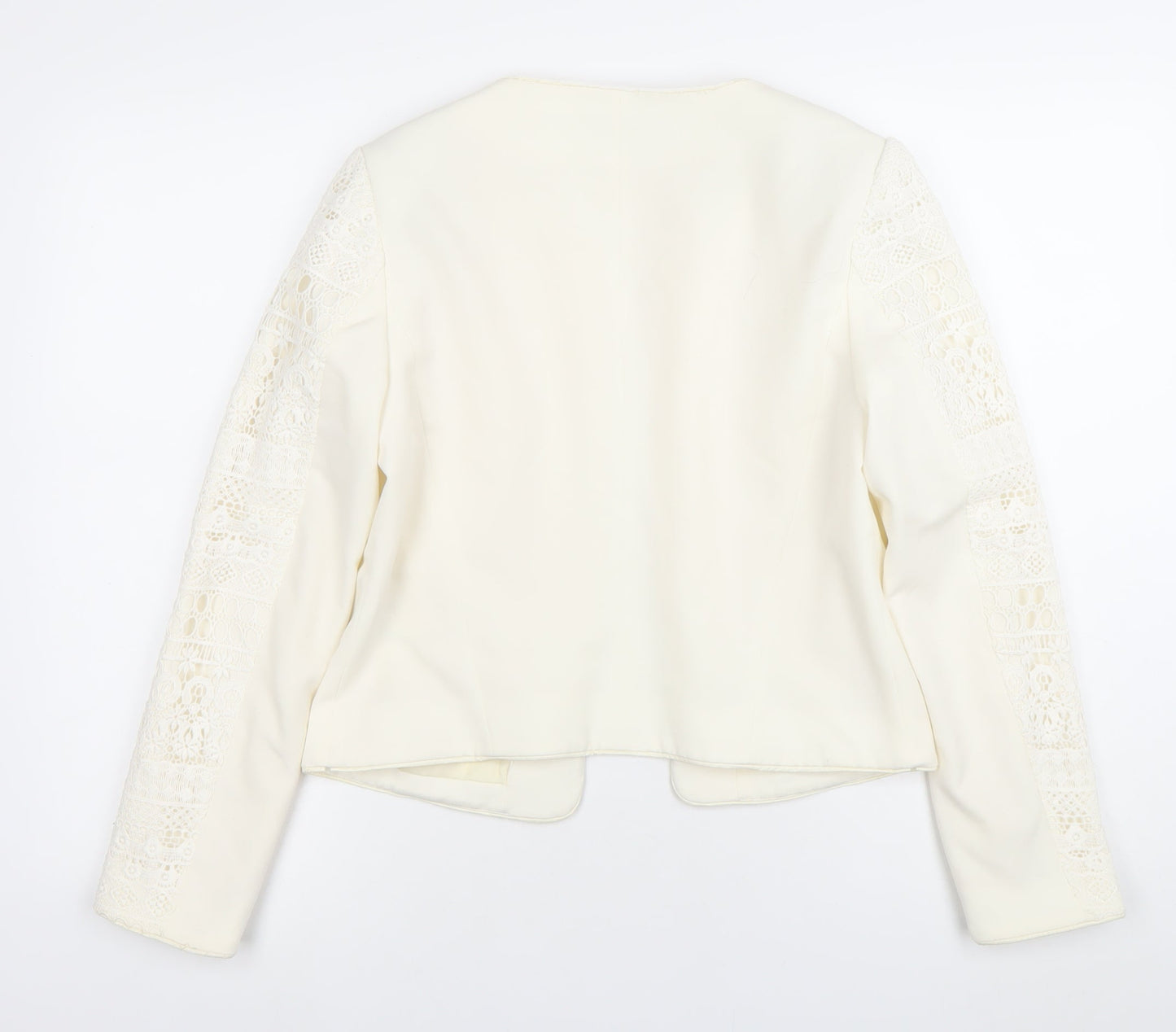 H&M Women’s Ivory Lace Suit Jacket Size 12 Regular Fit Long Sleeve