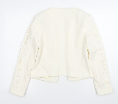 H&M Women’s Ivory Lace Suit Jacket Size 12 Regular Fit Long Sleeve