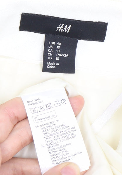 H&M Women’s Ivory Lace Suit Jacket Size 12 Regular Fit Long Sleeve