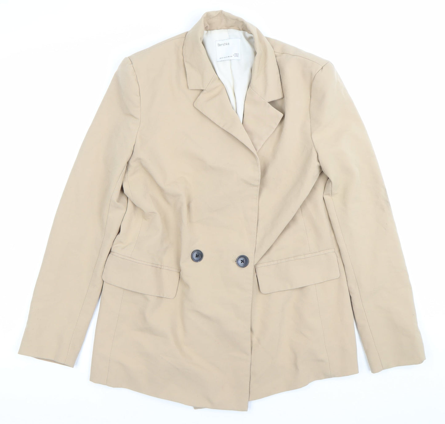Bershka Women’s Beige XS Double-Breasted Blazer Jacket