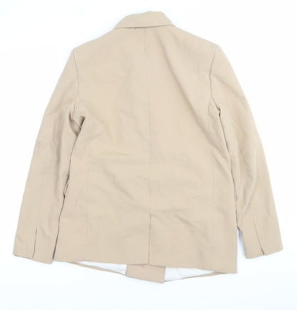 Bershka Women’s Beige XS Double-Breasted Blazer Jacket