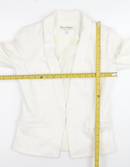 Miss Selfridge Women White Shawl Lapel Blazer UK 6 Slim Fit