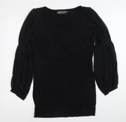 Mint Velvet Women’s Black Size 12 Shift Dress Long Sleeve Scoop Neck