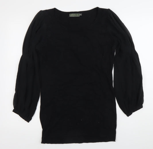 Mint Velvet Women’s Black Size 12 Shift Dress Long Sleeve Scoop Neck