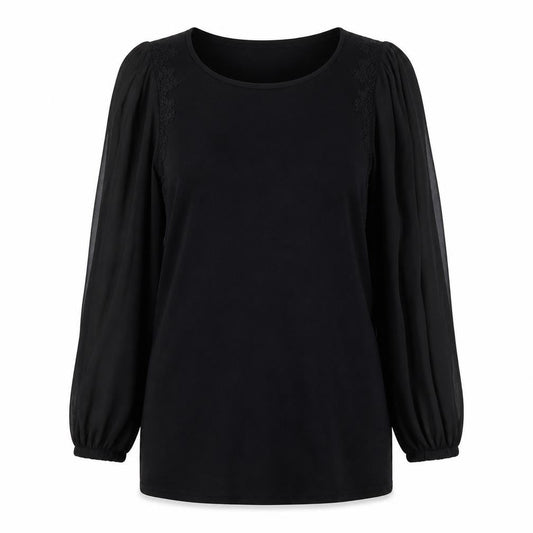 Mint Velvet Women’s Black Size 12 Shift Dress Long Sleeve Scoop Neck