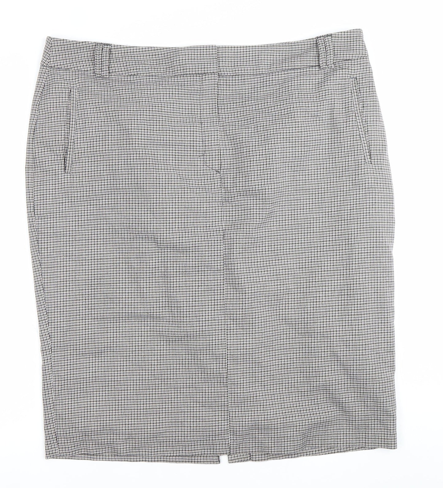 Marks and Spencer Women Grey Check Pencil Skirt Size 20 Workwear