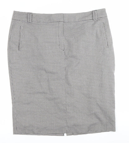 Marks and Spencer Women Grey Check Pencil Skirt Size 20 Workwear