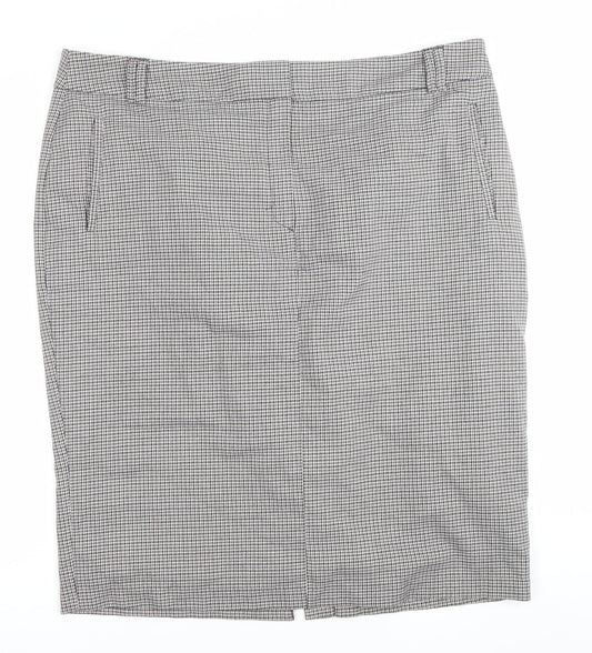 Marks and Spencer Women Grey Check Pencil Skirt Size 20 Workwear