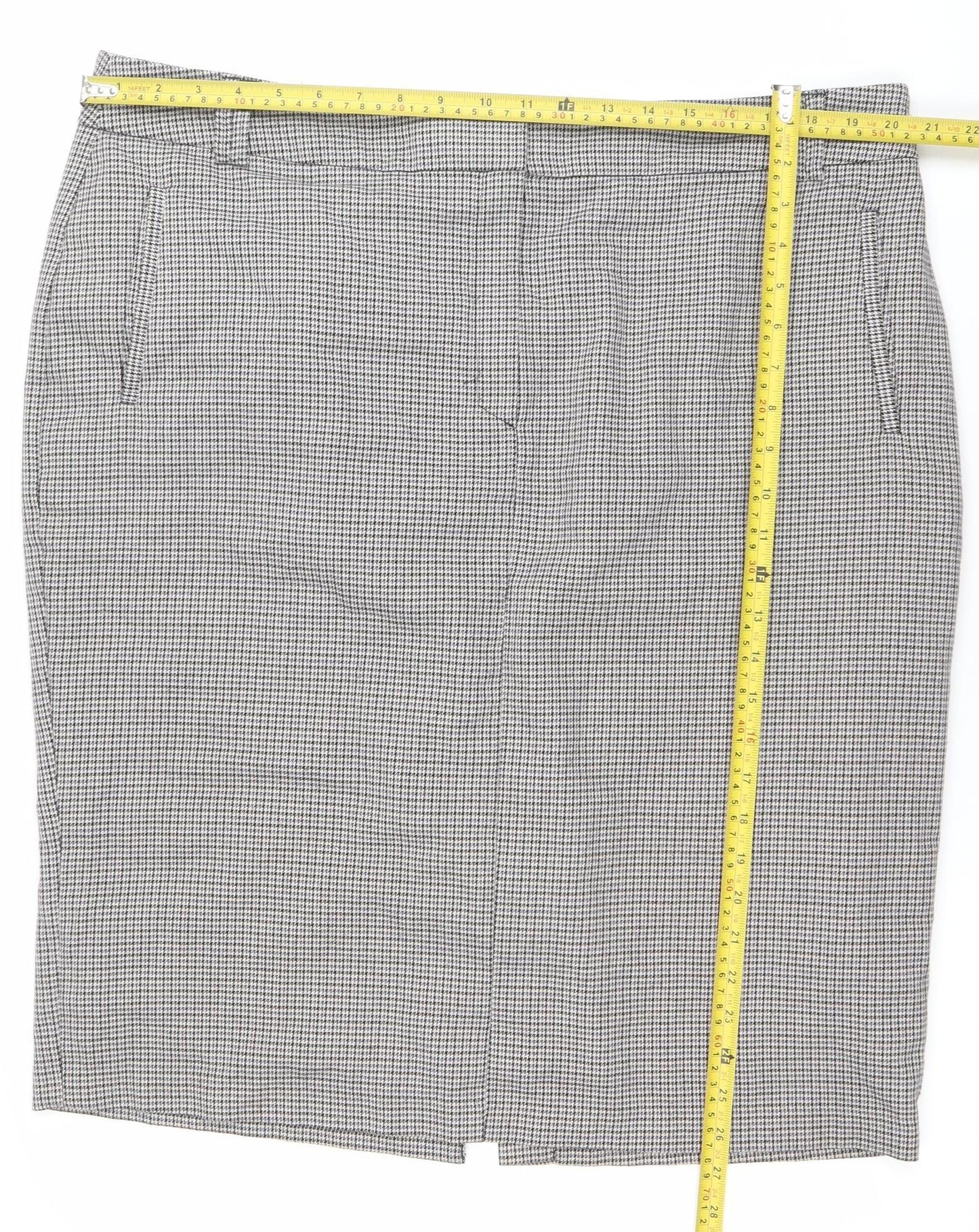Marks and Spencer Women Grey Check Pencil Skirt Size 20 Workwear