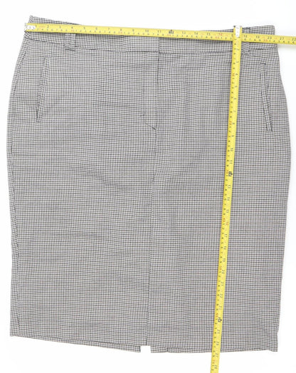 Marks and Spencer Women Grey Check Pencil Skirt Size 20 Workwear