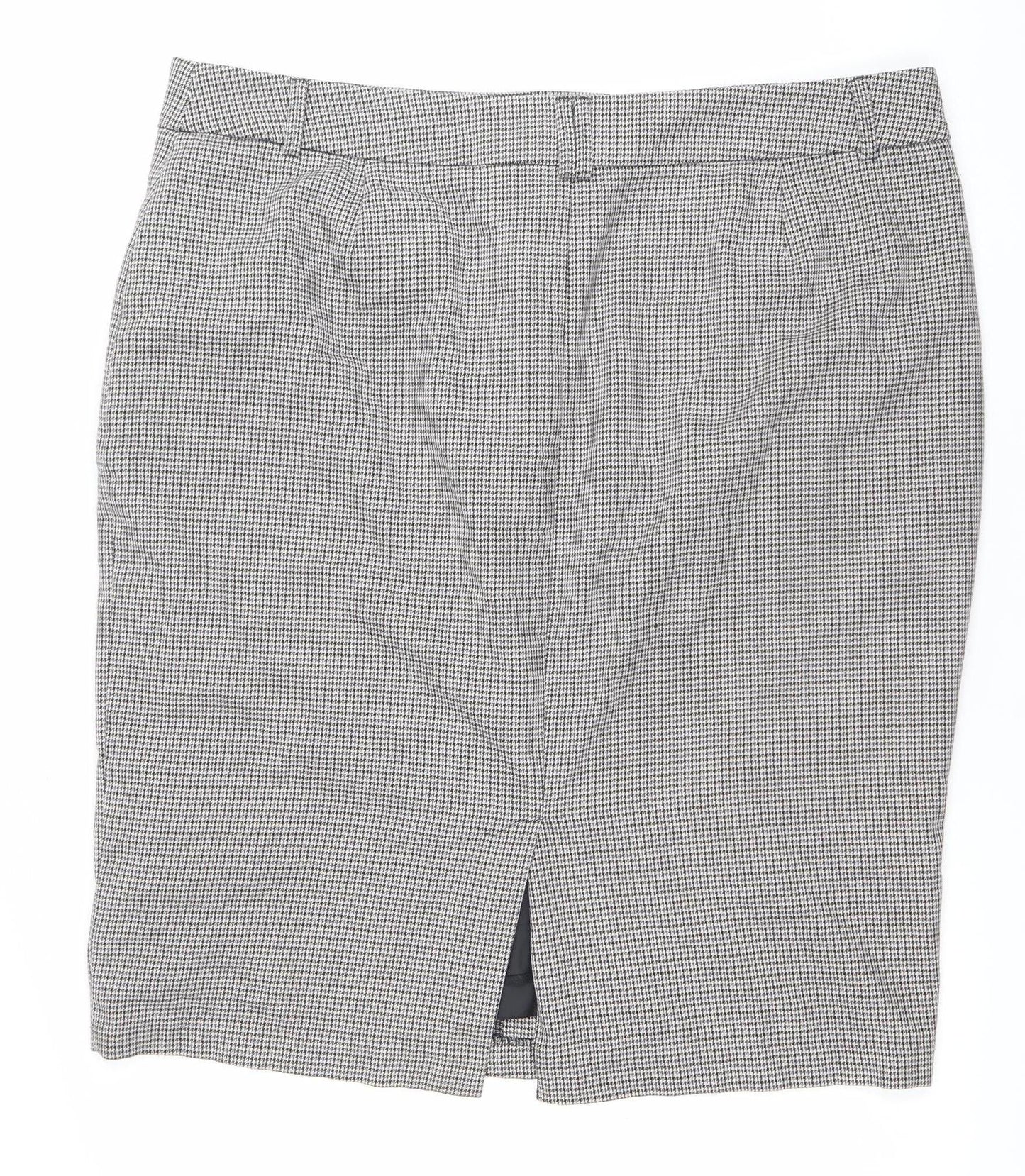 Marks and Spencer Women Grey Check Pencil Skirt Size 20 Workwear