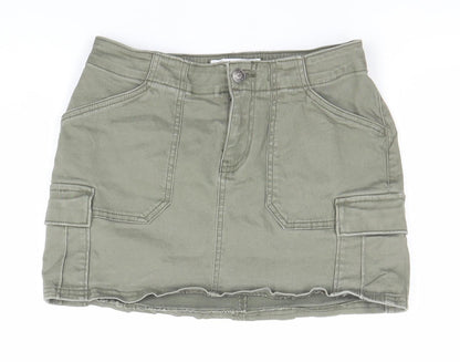 Hollister Womens Green XS Cargo Mini Skirt Low Rise Cotton Blend