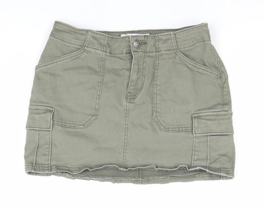 Hollister Womens Green XS Cargo Mini Skirt Low Rise Cotton Blend